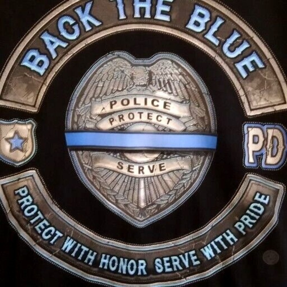 Back The Blue Protect With Honor Serve W/ Pride USA Police Men's T Shirt Size XL - Picture 6 of 8